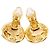Orecchini Chanel Gold CC placcati oro tondi con clip D'oro - vista 3
