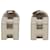 Hermès Silver Palladium Plated and Enamel Cage D H Push Back Earrings  - view 1