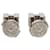 Hermès Silver Palladium Plated and Enamel Cage D H Push Back Earrings  - view 2