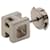 Hermès Silver Palladium Plated and Enamel Cage D H Push Back Earrings  - view 4