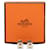 Hermès Silver Palladium Plated and Enamel Cage D H Push Back Earrings  - view 5