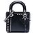 Lady Dior in agnello nero con borchie, cristalli e perle
