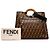 Borsa Fendi Marrone Large Zucca Embossed Leather Runaway Shopper Satchel - vista 7