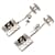 Orecchini Chanel Silver CC Brass Cambon Ligne Drop Pushback Argento