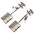 Orecchini Chanel Silver CC Brass Cambon Ligne Drop Pushback Argento - vista 2