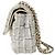 2.55 Chanel Borsa a Spalla Classic Medium in Tweed Bianco - vista 4