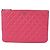Chanel Classic New Medium Clutch aus Lammleder Pink - Ansicht 2