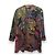 Autre Marque Chaqueta LEONARD de seda sin cuello Negro Multicolor - vista 2