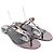 Saint Laurent Sandali Cassandra in Pelle Metallizzata Grigio antracite