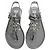 Sandali Chanel in pelle con logo CC Grigio antracite - vista 3