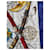 Hermès Sciarpa di Seta Daïmyo Princes du Soleil Levant 90cm Blu navy - vista 8
