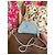 Borsa Pouch Bottega Veneta in Raffia Azzurro Turchese Chiaro Blu Blu chiaro - vista 14