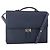 LOEWE Anagram Business Bag Leather 2way Navy Silver Auth bs34926 Argento Blu navy