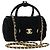Borsa Bowling Mini Matelassé con Catena CHANEL Velluto 2way Nero Oro CC Auth 178047SM D'oro