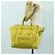 Céline Borsa CELINE Luggage Mini Shopper in pelle Giallo Auth ep14591V - vista 27