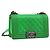 CHANEL Matelasse Chain Shoulder Bag Pelle vernice Verde CC Auth 179242