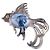 Autre Marque Spilla pesce vintage in argento sterling e cristallo blu - vista 2