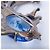 Autre Marque Spilla pesce vintage in argento sterling e cristallo blu - vista 7