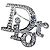 Spilla Logo Christian Dior con Cristalli Argento