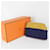 Pochette Mini Bolide Hermès in cotone blu navy e ocra  - vista 12