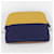 Pochette Mini Bolide Hermès in cotone blu navy e ocra  - vista 2