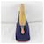 Pochette Mini Bolide Hermès in cotone blu navy e ocra  - vista 3