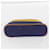 Pochette Mini Bolide Hermès in cotone blu navy e ocra  - vista 6