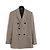 Céline Celine Hedi Slimane Chaqueta de Lana a Cuadros Doble Botonadura Beige