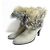 Autre Marque Buttero Suede Fox Fur Booties Brown