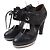 Chanel Matelasse Leder Pumps Schwarz Silber