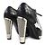 Chanel Matelasse Leder Pumps Schwarz Silber - Ansicht 5