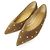Autre Marque Scarpe basse in velluto Le Talon Pointed Star Studs Marrone Cammello