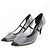 Décolleté in mesh grosgrain Chanel Nero Grigio - vista 3