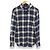 Camicia a maniche lunghe Theory Ombre Check Blu Crudo Blu navy