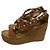 Sandali espadrillas con zeppa e borchie di perle Jimmy Choo Marrone - vista 7