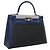 Hermès Black Tricolor Swift e Toile H Berline Kelly II Sellier 32 Blu navy - vista 12