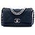 Chanel Blue Medium Quilted Jersey 19 Flap Blu navy