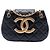 Borsa a tracolla Chanel Black Small Quilted Lambskin Giant CC Chain Compartment Nero