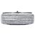 Chanel Silver Small Classic Chevron Metallic Crumpled Calfskin Double Flap Argento - vista 3