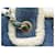 CHANEL DEAUVILLE HIEROGLYPHE BLUE DENIM & FUR TOTE BAG  - view 9