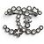 CHANEL CC LOGO STERN STRASS BROSCHE AUS SILBERFARBENEM METALL + STAR BOX