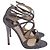 Sandali Lang in lamé antracite di Jimmy Choo in glitter argento Metallico
