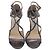 Sandali Lang in lamé antracite di Jimmy Choo in glitter argento Metallico - vista 2