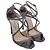Sandali Lang in lamé antracite di Jimmy Choo in glitter argento Metallico - vista 3