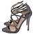 Sandali Lang in lamé antracite di Jimmy Choo in glitter argento Metallico - vista 5