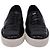 Stuart Weitzman Croc Embossed Nuggets Slip On Sneaker aus schwarzem Leder - Ansicht 2