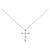 Autre Marque Collana con Croce in Oro Bianco K10 e Zirconia Cubica Argento