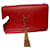 Yves Saint Laurent Sac Saint Laurent Kate en cuir rouge avec pompon  - vue 1