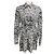 Autre Marque Camicia Capa Grembiule in Popeline di Cotone con Stampa Floreale Graffiti Nero / Bianco Rosetta Getty