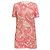 Vestido de cóctel de jacquard de manga corta con adornos de piedras rosas Dolce & Gabbana